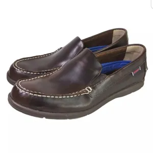Sebago LiteSides Mens Boat Shoes Size 9.5 Burnt Brown Slip On Docksiders