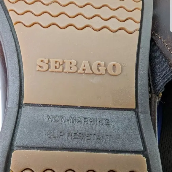 Sebago LiteSides Mens Boat Shoes Size 9.5 Burnt Brown Slip On Docksiders