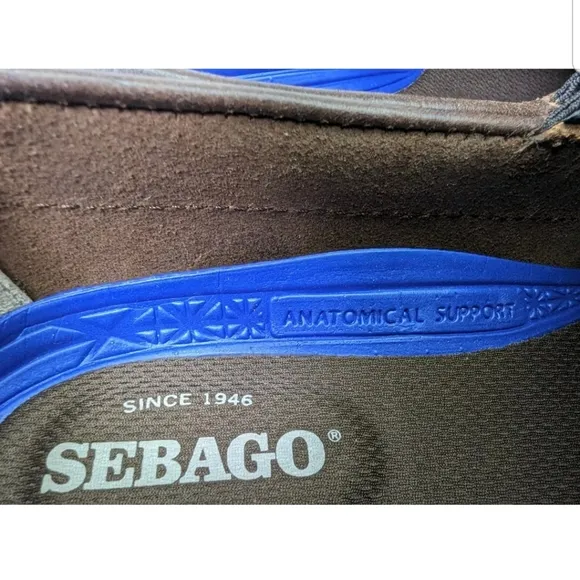 Sebago LiteSides Mens Boat Shoes Size 9.5 Burnt Brown Slip On Docksiders