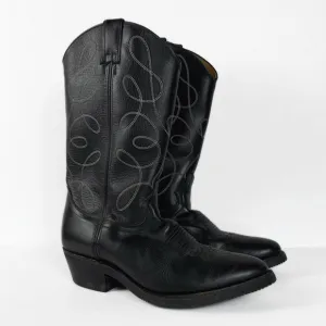 SEDONA Cowboy boots Black leather - Western - Mens size 8.5