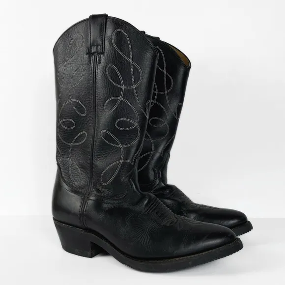 SEDONA Cowboy boots Black leather - Western - Mens size 8.5