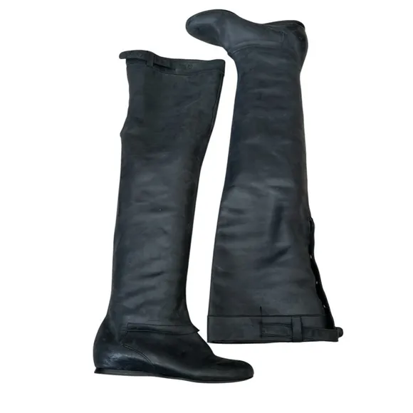 SEE BY CHLOE LEATHER OVER THE KNEE BOOTS WOMENS SIZE 6 WOOL? LINING