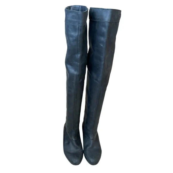SEE BY CHLOE LEATHER OVER THE KNEE BOOTS WOMENS SIZE 6 WOOL? LINING