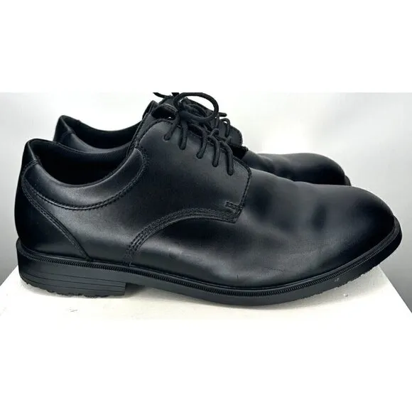 Shoes for Crews Men Cambridge Slip &amp; Oil Resistant Formal Work Shoes Black Sz 14