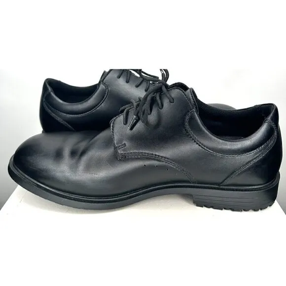 Shoes for Crews Men Cambridge Slip &amp; Oil Resistant Formal Work Shoes Black Sz 14