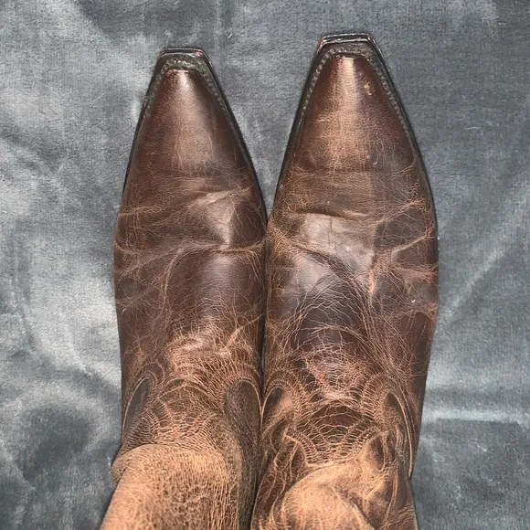 Shyanne Charlene Tall Leather Snip Toe Cowboy Boots Size 11