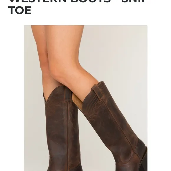 Shyanne Charlene Tall Leather Snip Toe Cowboy Boots Size 11