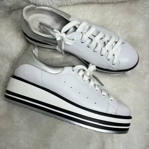 Silent D Siobhan white wedge platform sneakers from Nordstrom EUC