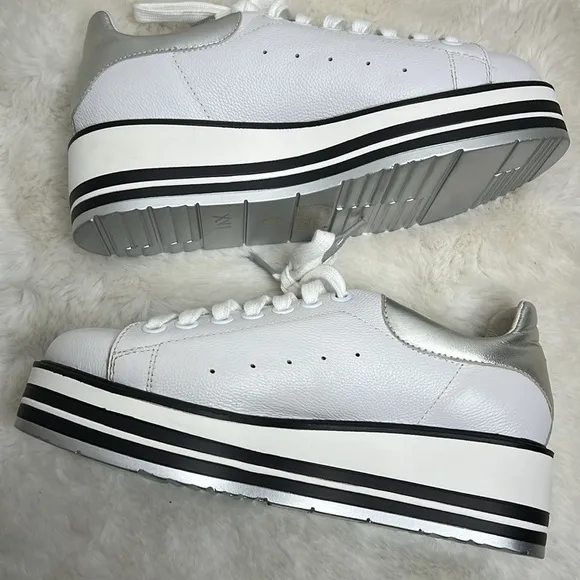 Silent D Siobhan white wedge platform sneakers from Nordstrom EUC