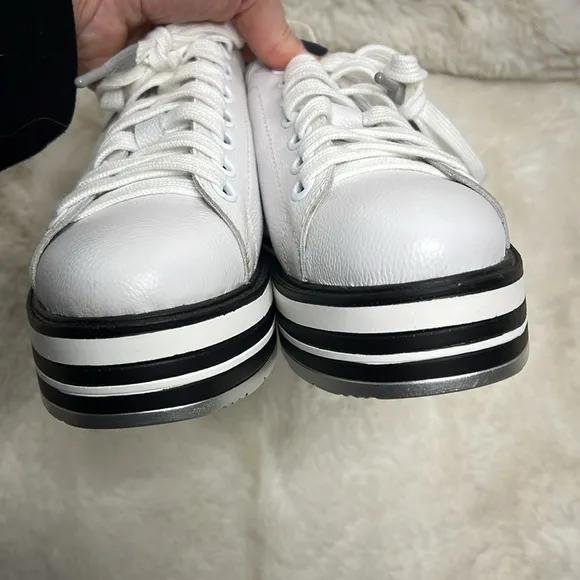 Silent D Siobhan white wedge platform sneakers from Nordstrom EUC