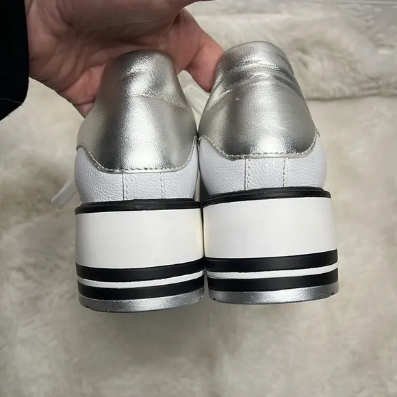 Silent D Siobhan white wedge platform sneakers from Nordstrom EUC