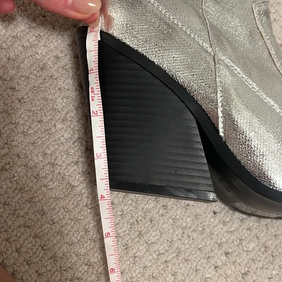 Silver metallic western boots