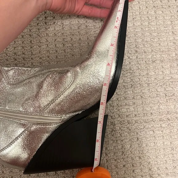 Silver metallic western boots