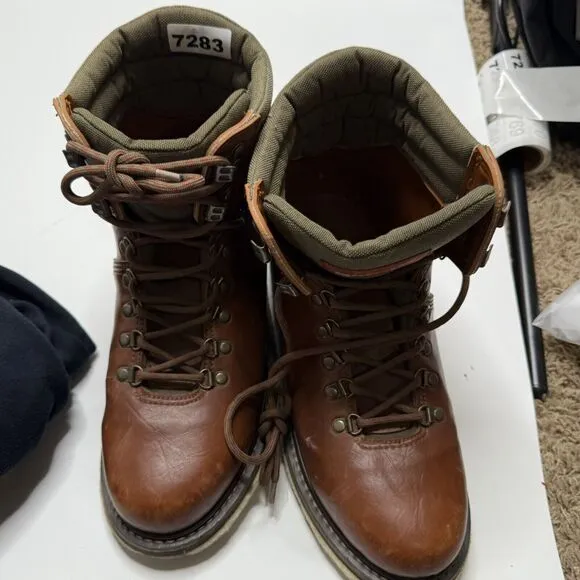 Simms Freestone Fly Fishing Boots Mens Size 11 Brown Leather Lace Up Felt Soles