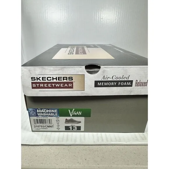 Size 13 Mens Skechers Relaxed Fit Corliss Dorset Sneaker 210793-CMNT Knit Mesh