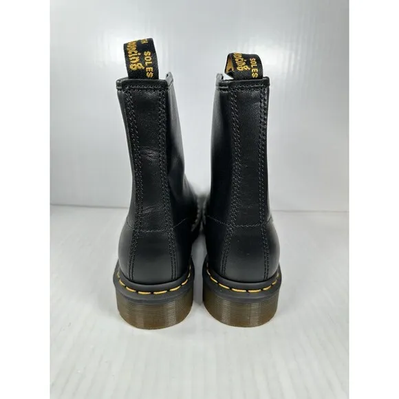 Size 7 Womens Dr Martens 1460 Vonda ll Boots Black Nappa Lux Pink Rose Floral
