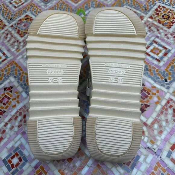 Size M 11 / W 13 Crocs Classic Hiker Xscape Chunky Platform Sandals Vanilla Shoe