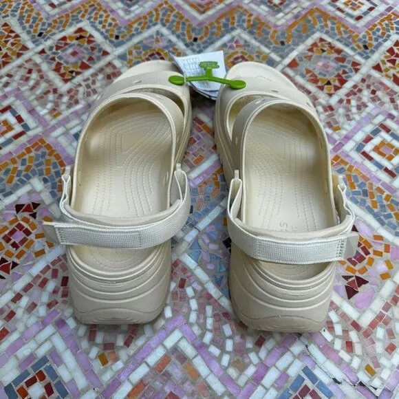 Size M 11 / W 13 Crocs Classic Hiker Xscape Chunky Platform Sandals Vanilla Shoe