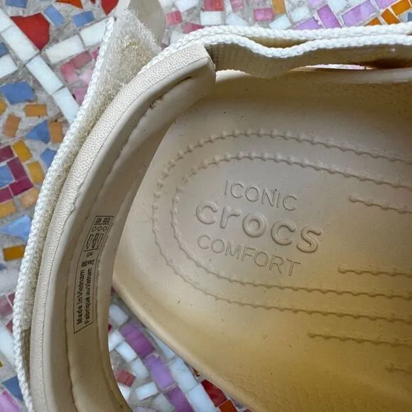 Size M 11 / W 13 Crocs Classic Hiker Xscape Chunky Platform Sandals Vanilla Shoe