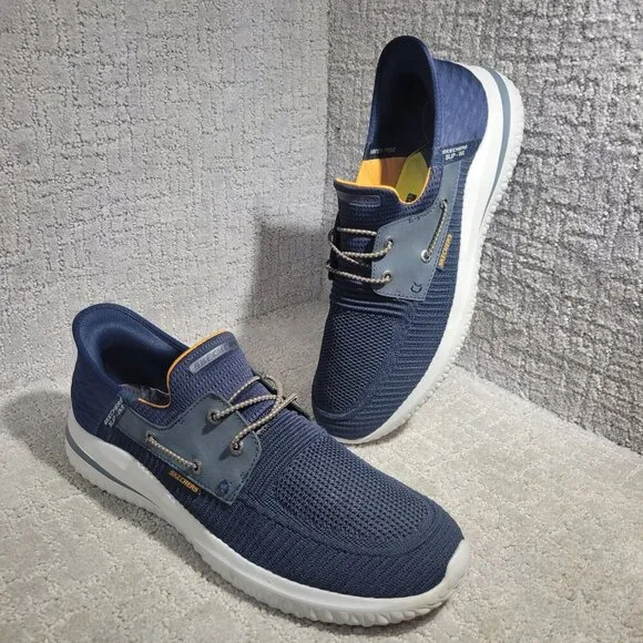 Skechers Delson 3.0 Men's Size 13 US Navy Blue Hands Free Slip Ins Shoes 210606W