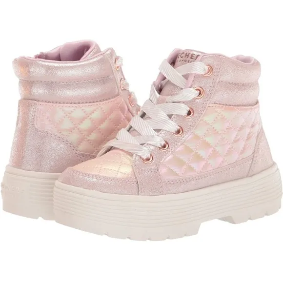 Skechers Girl’s Street Elevated High-Top Sneakers, Like New, Light Pink, Size 4‍