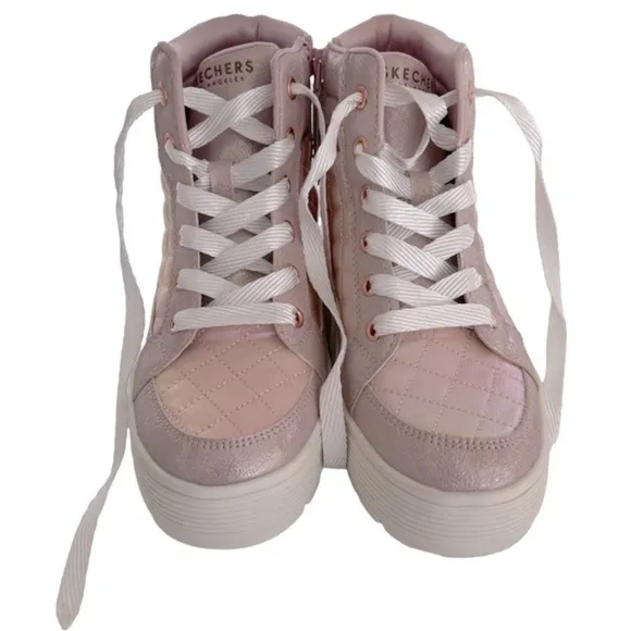 Skechers Girl’s Street Elevated High-Top Sneakers, Like New, Light Pink, Size 4‍