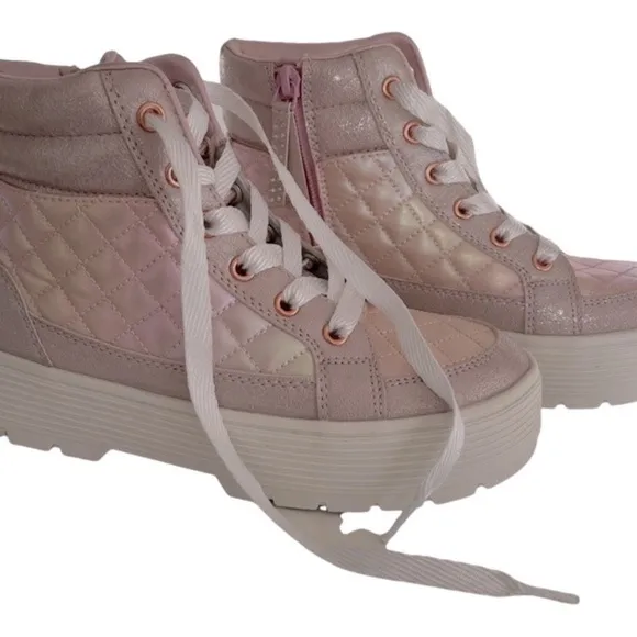 Skechers Girl’s Street Elevated High-Top Sneakers, Like New, Light Pink, Size 4‍