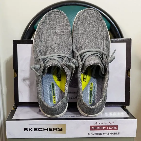 Skechers men slip-on Canvas shoes gray