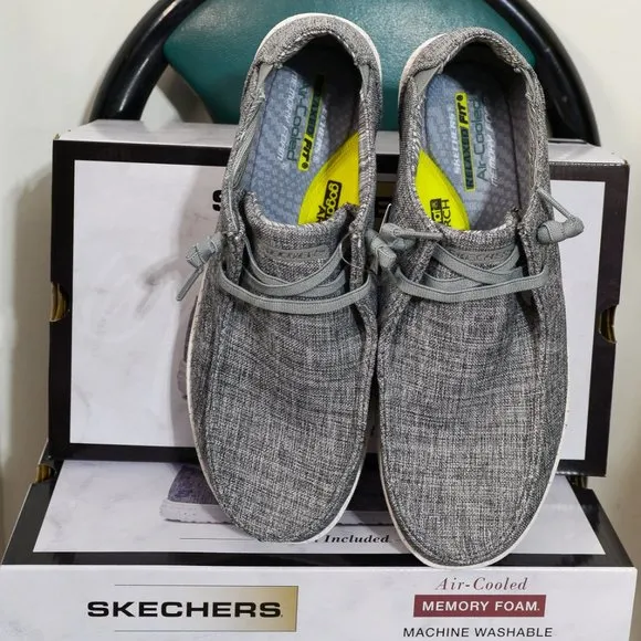 Skechers men slip-on Canvas shoes gray