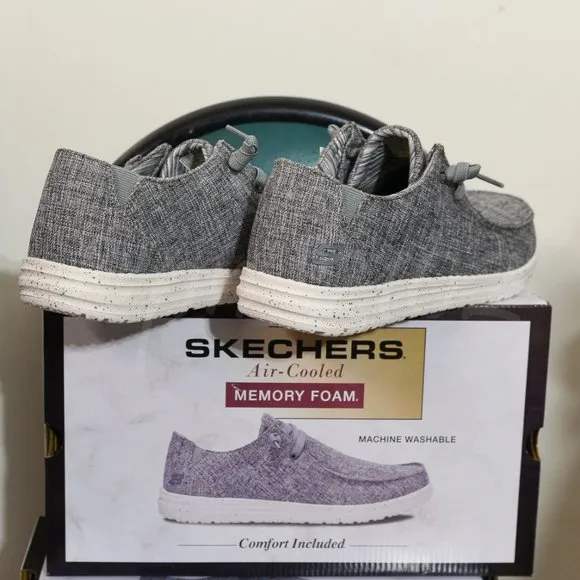Skechers men slip-on Canvas shoes gray