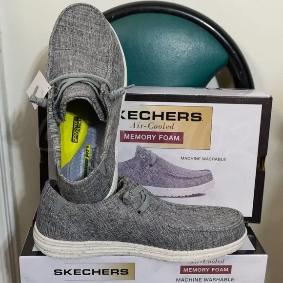 Skechers men slip-on Canvas shoes gray