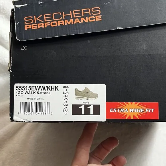 SKECHERS NIB MEN'S GO WALK 5 WISTFUL DUAL STRAP 11 Extra Wide 55515EWW SHOES