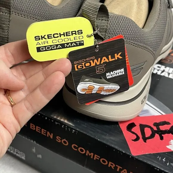 SKECHERS NIB MEN'S GO WALK 5 WISTFUL DUAL STRAP 11 Extra Wide 55515EWW SHOES