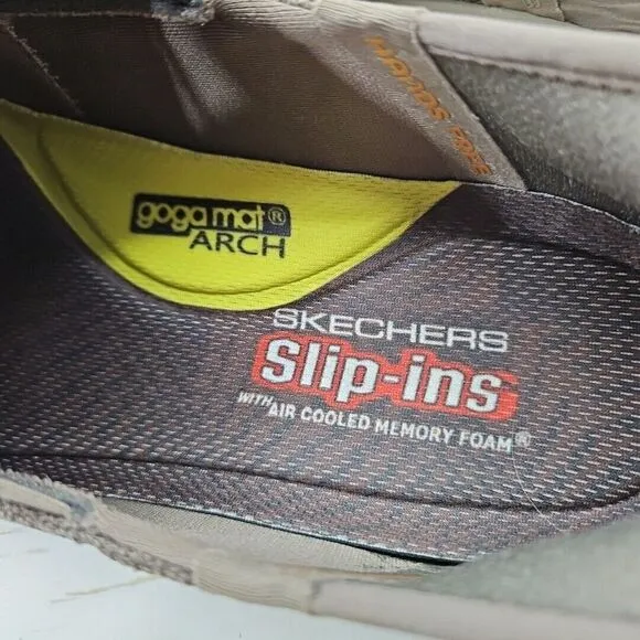 Skechers Parson Ralven Mens 9 Taupe Slip Ins Slip On Shoes Sneakers Memory Foam‎
