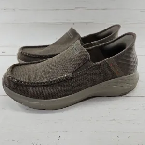 Skechers Parson Ralven Mens 9 Taupe Slip Ins Slip On Shoes Sneakers Memory Foam‎