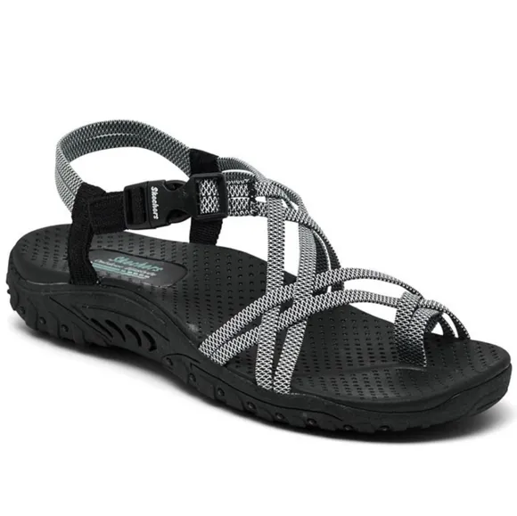 Skechers Women Reggae Outdoor Hiking Loop Toe Sandals shoes sz 10