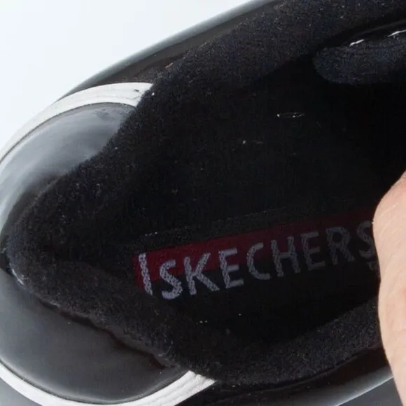 Skechers Womens Heartbeat Loud Platform Sneakers Size 9 Black/White Y2K 90s
