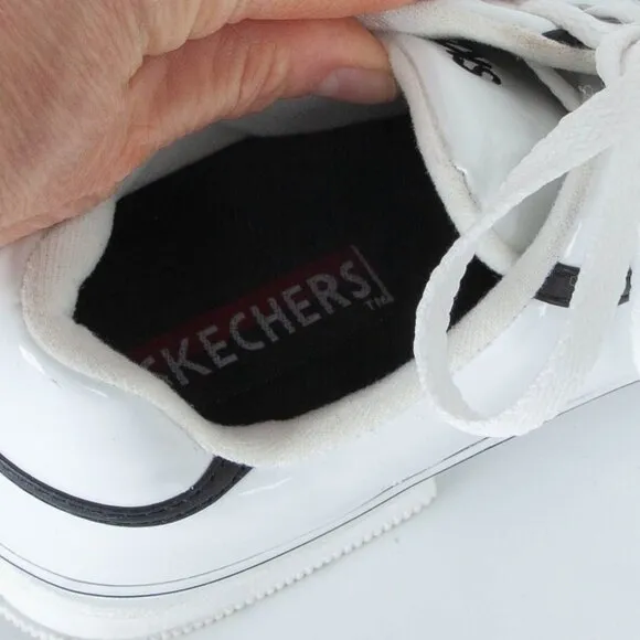 Skechers Womens Heartbeat Loud Platform Sneakers Size 9 White/Black Y2K 90s