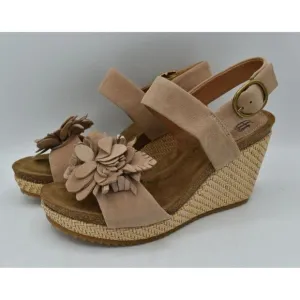 Sofft Womens Size 7.5 Cali Rose Taupe Suede Wedge Sandals Shoes