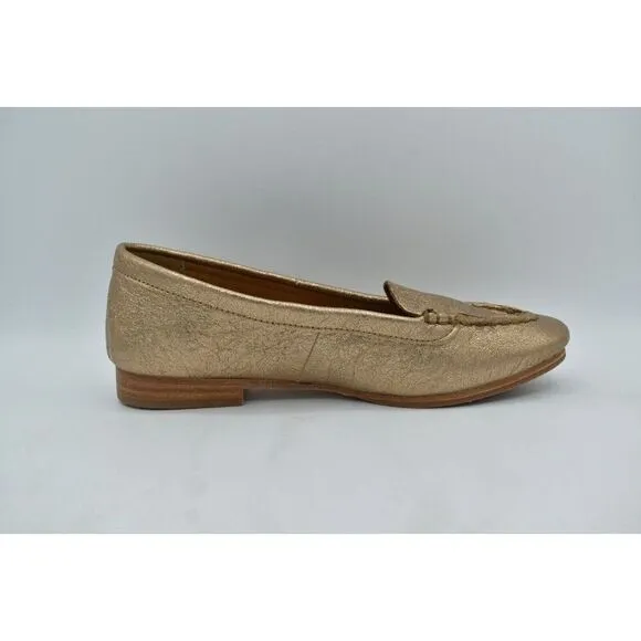 Sofft Womens Size 10 Kambray Warm Gold Metallic Leather Slip On Loafers Shoes
