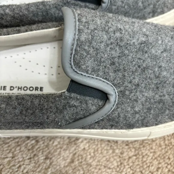 Sofie D’Hoore Sneakers 38.5 Fargo Felted Wool Gray Platform Rubber Italy Leather