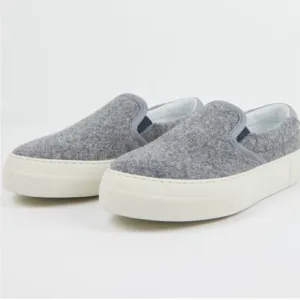 Sofie D’Hoore Sneakers 38.5 Fargo Felted Wool Gray Platform Rubber Italy Leather