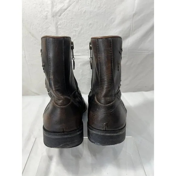 Soho Lab Brown Leather Western Boot Embroidered Size US  9
