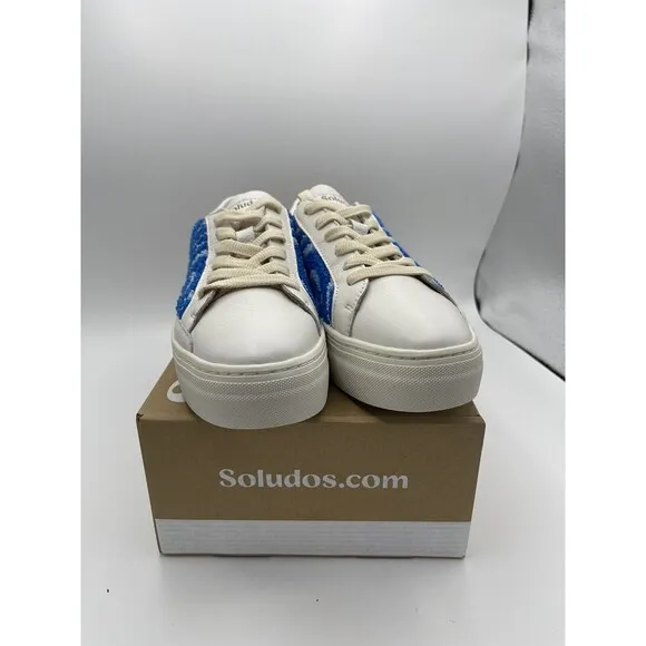 Soludos lbiza Platform Psychedelic Spiral Sneakers Marine Blue Sz 8 New In Box