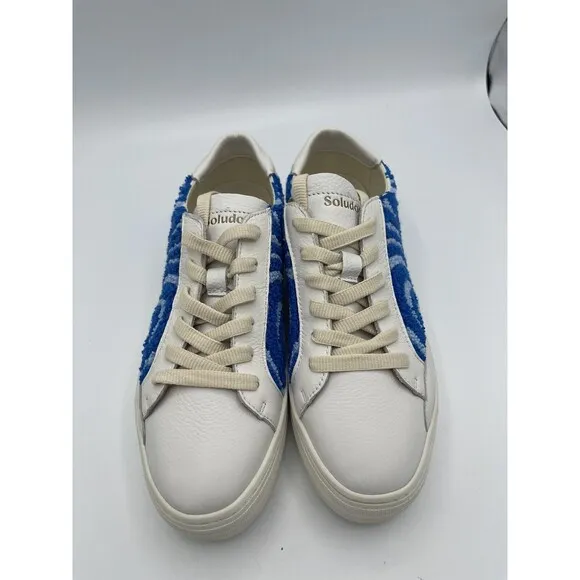 Soludos lbiza Platform Psychedelic Spiral Sneakers Marine Blue Sz 8 New In Box