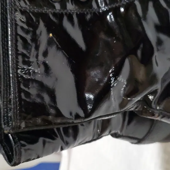Sonia Rykiel black patent leather Steampunk Goth  laceup boots size 8