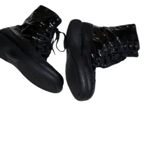 Sonia Rykiel black patent leather Steampunk Goth  laceup boots size 8