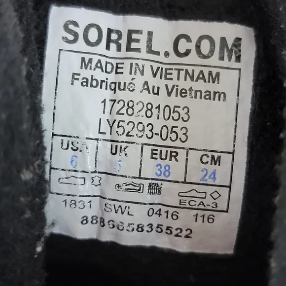 Sorel 6 Slimpack II Kids Lace Up Winter Snow Waterproof Suede Leather Gray Boots