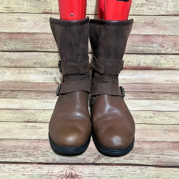 Sorel Brown Leather Major Moto Boots