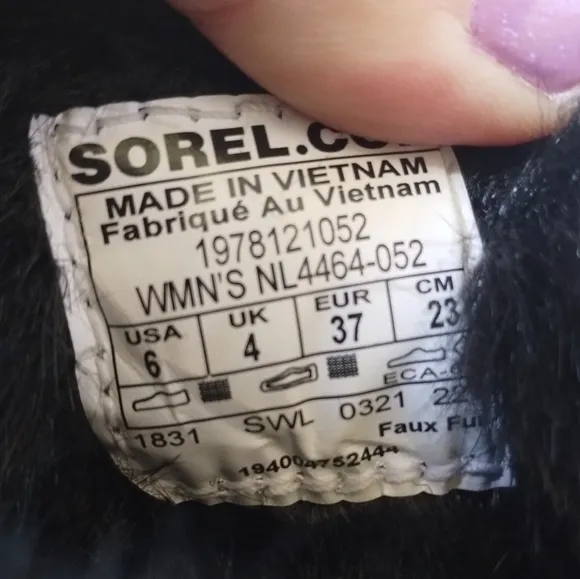 SOREL Go Bodega Run Faux Fur-Lined Slipper Shoes NL4464-052 size 6